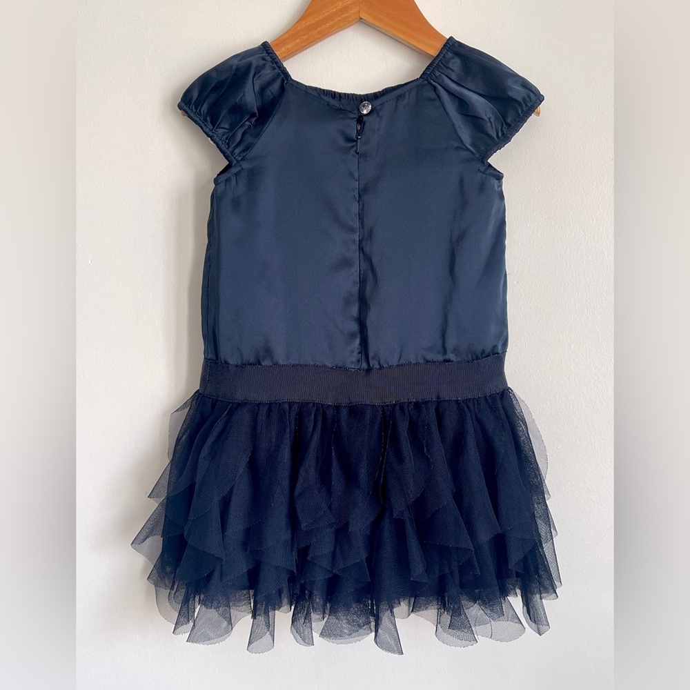 2T Baby Gap Navy Raffled Dress - Picture 2 of 4